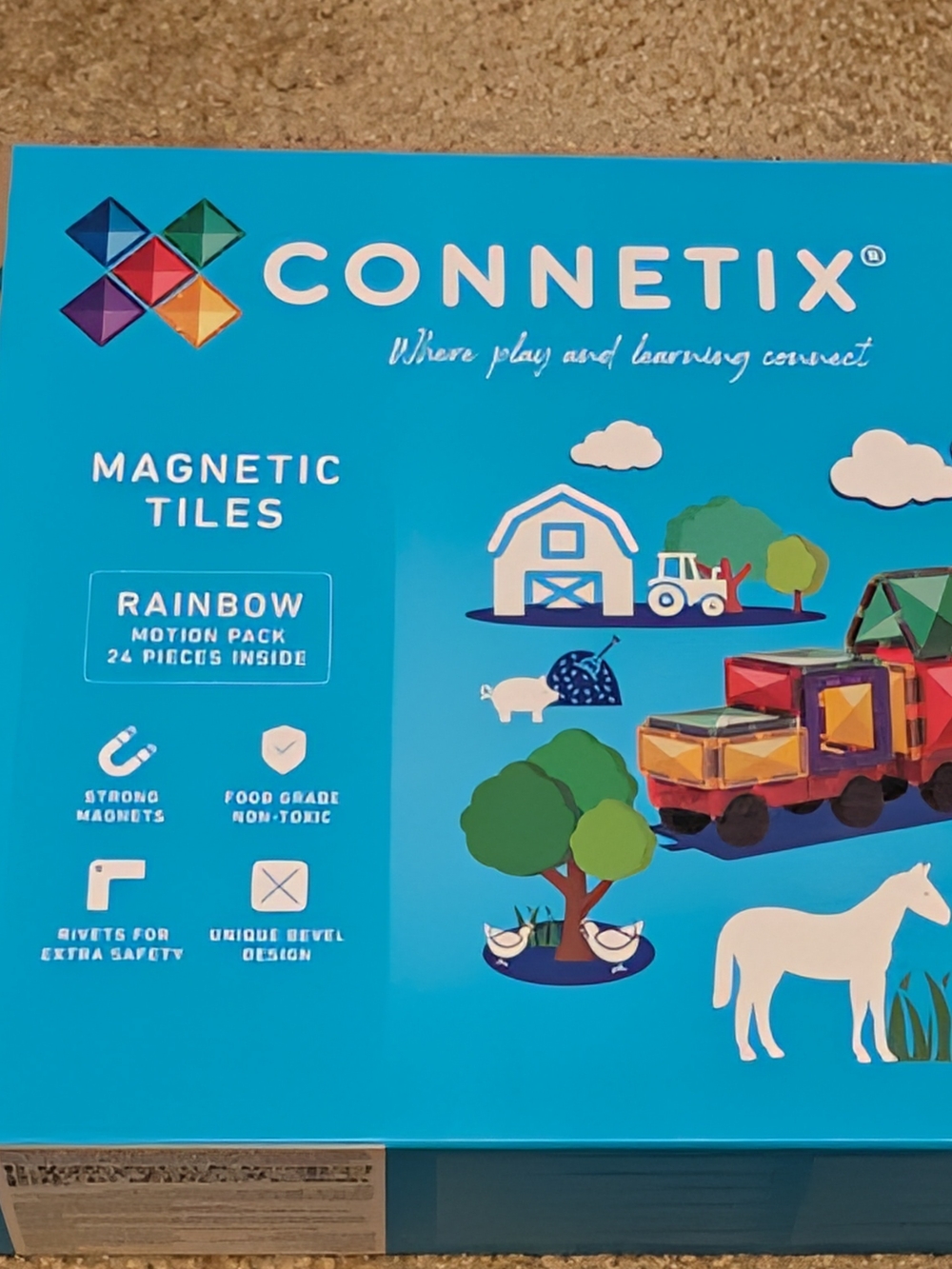 Connetix Rainbow Magnetic Tiles - Blue Set